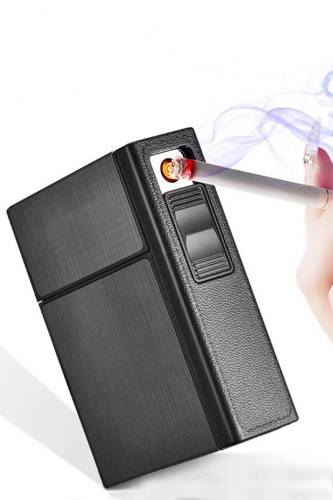 tusah Usb Şarjlı Elektronik Çakmak Taşınabilir Sigara Paketi Muhafaza Kutusu Kişiye Özel - 3